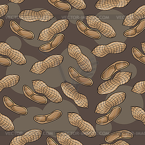 Seamless background of peanuts - food pattern for - vector image