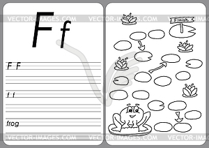 Cartoon frog game. coloring book pages - vector clipart