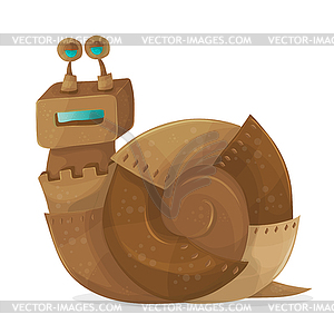 Snail robot cartoon - vector image