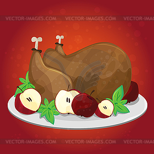 Thanksgiving day. Greeting card with turkey, - vector image