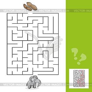 Education Maze or Labyrinth Leisure Game with - vector clip art