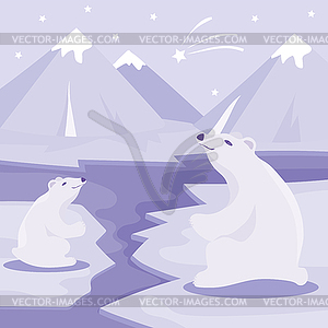 International Polar Bear Day poster. cute Polar - vector clipart