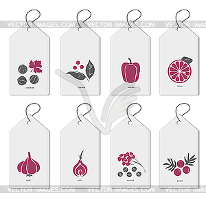 Template set of bags with spices - vector clipart