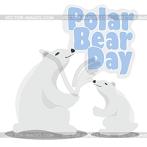 International Polar Bear Day poster. cute Polar - royalty-free vector image