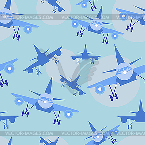 Kids seamless pattern with airplanes - Baby pattern - vector image