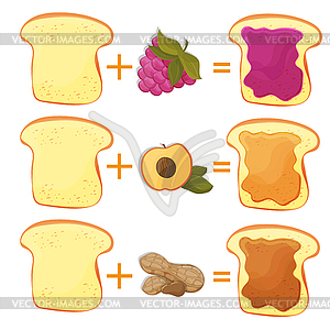 How Make Toast Ingredients for Classic Tasty - royalty-free vector clipart
