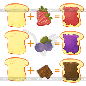 Как Сделать Тост Ингредиенты для Классических Вкусных - стоковое векторное изображение