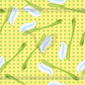 Toothbrush with toothpaste pattern repeat seamless - vector image