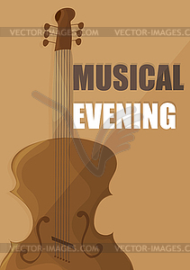 Плакат для концерта классической музыки со скрипкой - векторное изображение клипарта