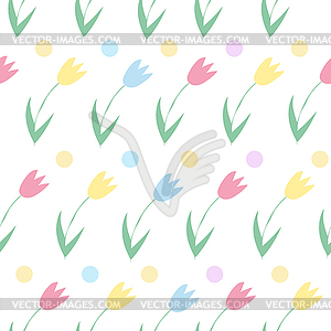 Seamless background of spring flowers. Pattern of - vector clip art