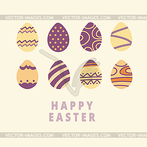 Easter egg icons collection in doodle style - vector clip art