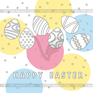 Easter egg icons collection in doodle style - royalty-free vector image