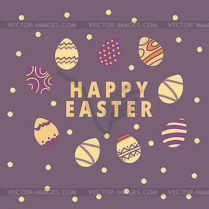 Easter egg icons collection in doodle style - vector image