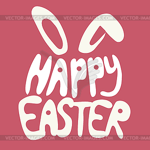 Счастливый пасхальная открытка с кроликом, зайчиком и - векторное изображение EPS
