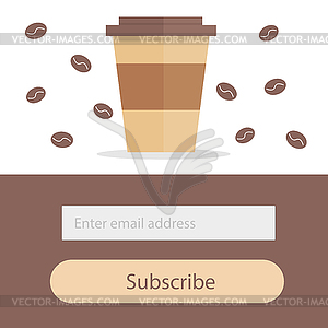 Шаблон для подписки на рассылку новостей - Coffee Moder - векторный рисунок