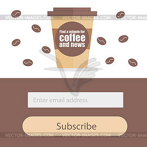 Шаблон для подписки на рассылку новостей - Coffee Moder - клипарт Royalty-Free