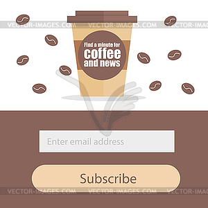 Template for subscribe to newsletter - Coffee Moder - royalty-free vector clipart