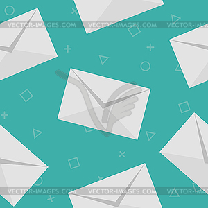 Mail pattern seamless blue. pattern seamless - vector clipart