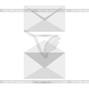 Two blank envelopes - opened an closed, with soft - vector clipart