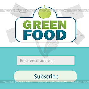 Template email subscribe. Submit form for website - vector clipart