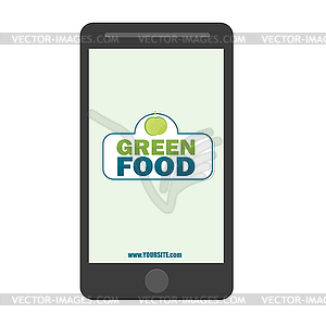 Здоровая пища - зеленый шаблон логотипа. здоровый - графика в векторном формате