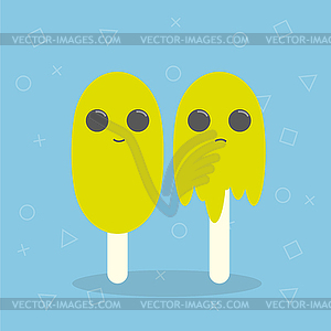 Cartoon ice cream.  - vector image