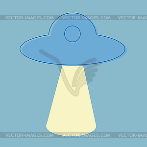 Space UFO flat icon - eps10, line icon in blue color - vector clipart / vector image