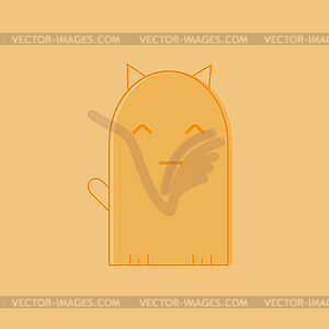 Cat icon line, symbol, logo, emblem. Contour Design - vector clip art