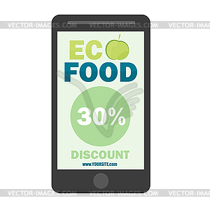 Eco Promotions coupon or banner design with discoun - vector image