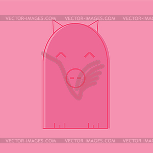 Colorful stylized drawing of cute cartoon pig - vector clip art