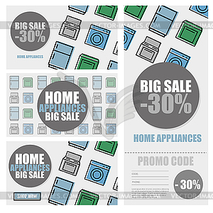 Household appliances discount season sale banner . - vector clipart