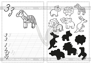 Alphabet letters tracing worksheet with russian - vector image