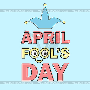 April Fools Day text and funny element for - vector clipart