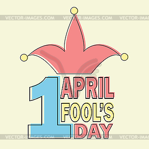April Fools Day text and funny element for - vector clipart