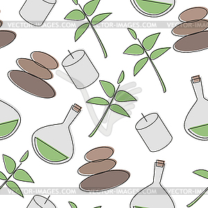 Seamless pattern of spa salon accessories - - vector clipart