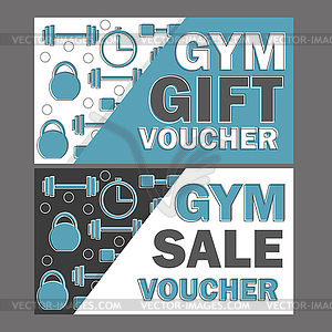 Set of discount coupons for sport accessories. - vector clip art