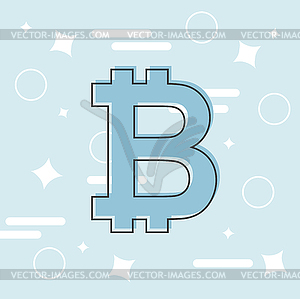 Bitcoin concept. Cryptocurrency logo sigh. Digital - vector clipart / vector image