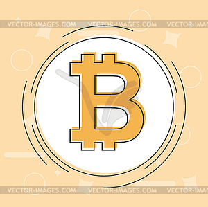 Bitcoin concept. Cryptocurrency logo sigh. Digital - vector image