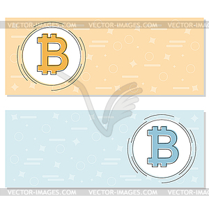 Bitcoin concept. Cryptocurrency logo sigh. Digital - vector image