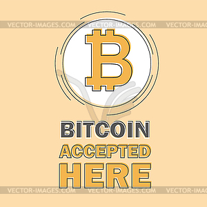 Bitcoin concept. Cryptocurrency logo sigh. Digital - vector clipart