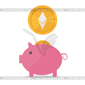 Earnings Ethereum icon in trendy flat style - vector clipart