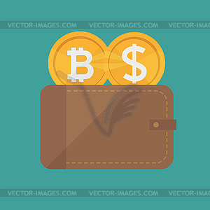 Flat modern design concept of cryptocurrency - vector image