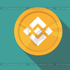 Flat design golden coin Binance Coin - BNB, - vector image