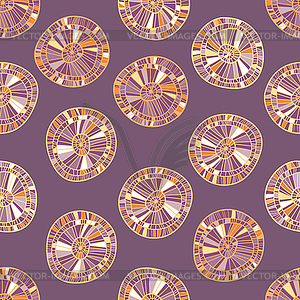 Ethnic colorful seamless background of circles - vector image