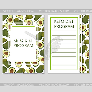 Ketogenic diet template, low carbs, high healthy fat - vector image