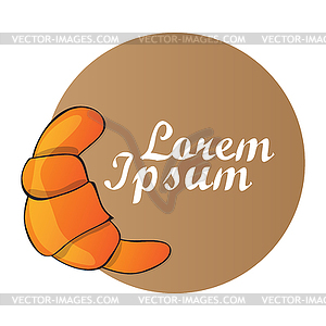 Logo for French Croissant, poster with fresh baked - vector image