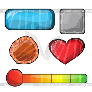 Set of buttons, bright different forms buttons for - vector clipart