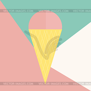 Ice Cream icon on background. Modern flat pictogram - vector clipart