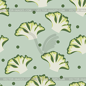 Seamless vegetables set of broccoli on geen - vector clipart