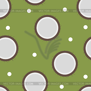 Coconut pattern seamless in flat style for any - vector image